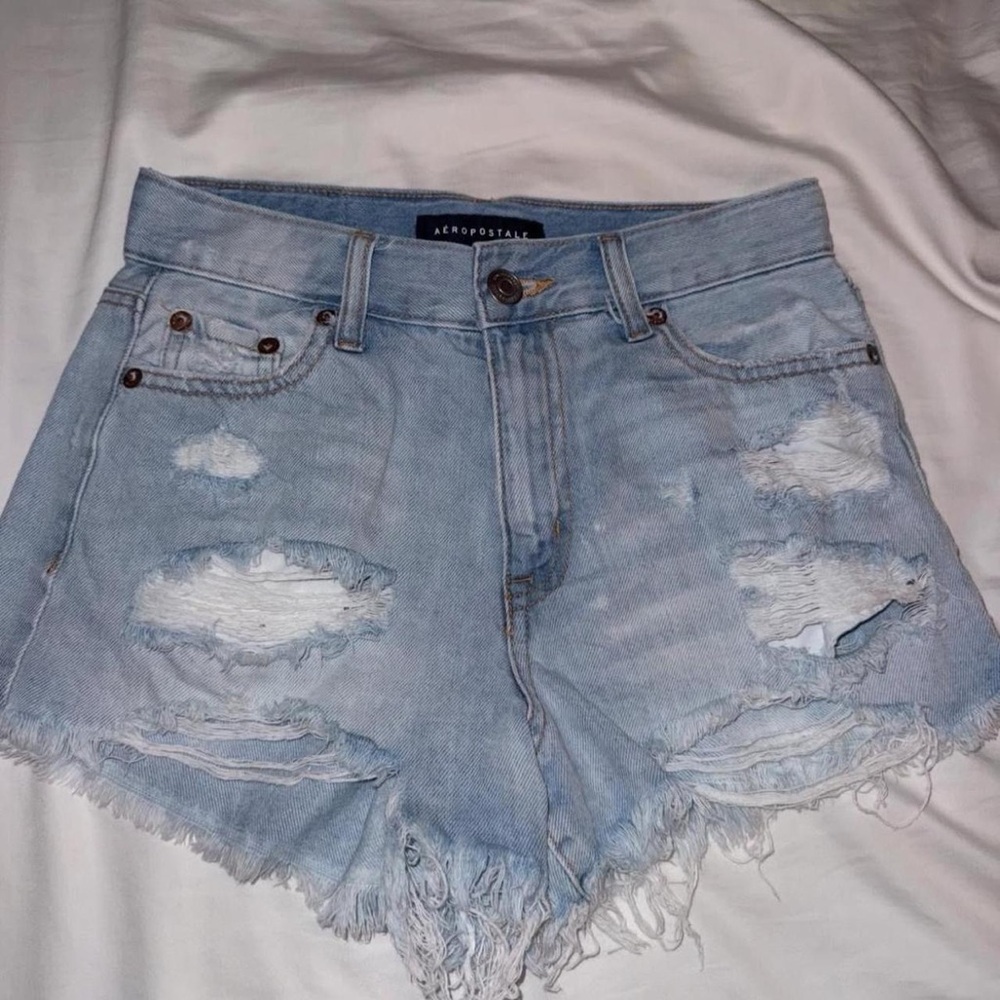 Aeropostale Women's Light Blue Denim Shorts